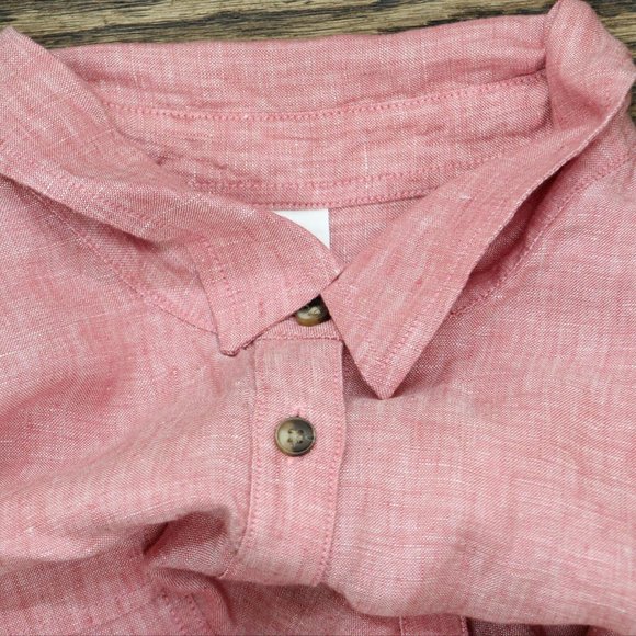 Lands' End Front Utility Tunic Top 516626-Sample L Tall Majove Rose Pink Red - Picture 3 of 5